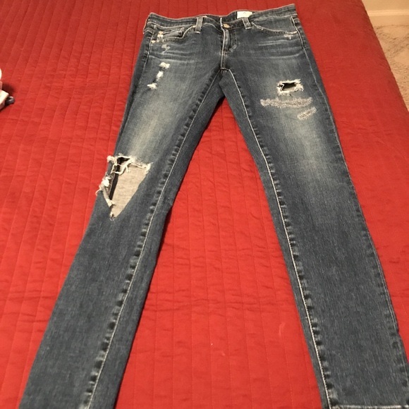 Ag Adriano Goldschmied Distressed Denim The Legging Size 26